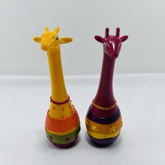 Justb Byou Battat Rattle Toy Giraffe Maracas Set Baby Sound Music Infant Safari - Picture 3 of 12